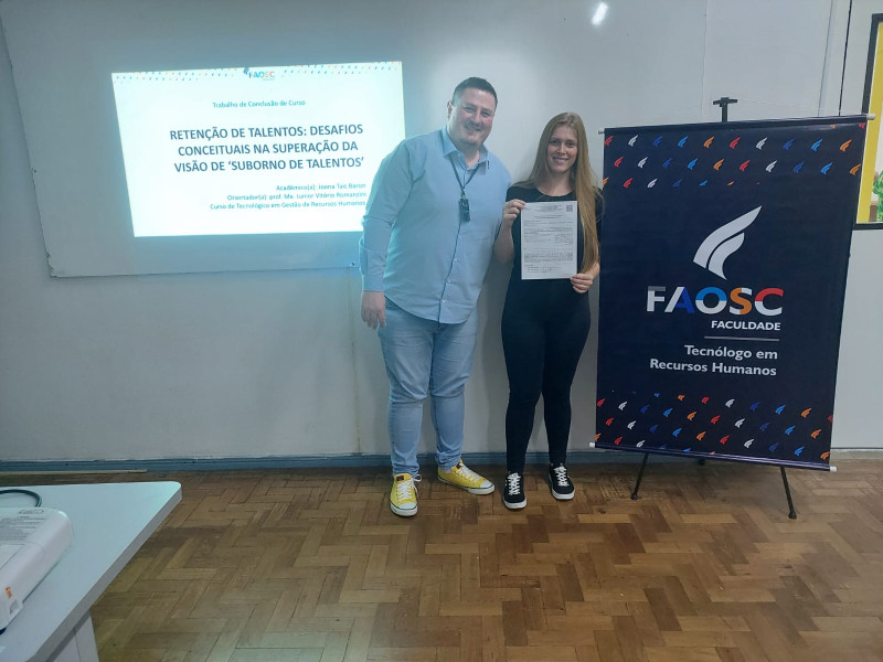 BANCAS EXTAORDINÁRIAS DE TCC FAOSC DOS CURSOS PEDAGOGIA E RECURSOS HUMANOS CONTAM COM A PRESENTAÇA DE PROFESSORES DAS UNIVERSIDADES FEDERAIS E PARTICULARES