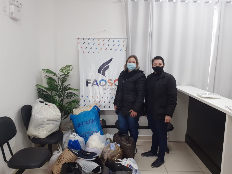 ENTREGA DAS ARRECADAÇÕES DA CAMPANHA DO AGASALHO FAOSC 2022/1º