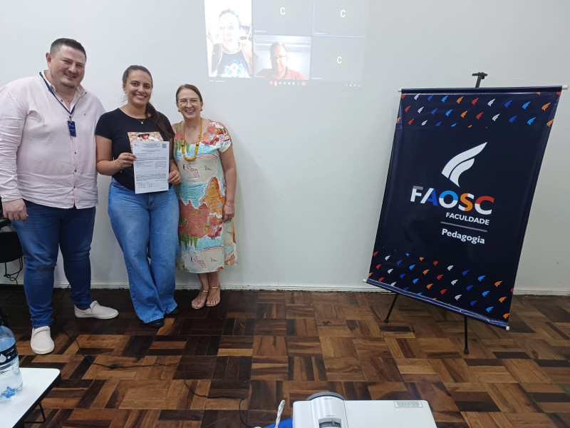 BANCAS EXTAORDINÁRIAS DE TCC FAOSC DOS CURSOS PEDAGOGIA E RECURSOS HUMANOS CONTAM COM A PRESENTAÇA DE PROFESSORES DAS UNIVERSIDADES FEDERAIS E PARTICULARES